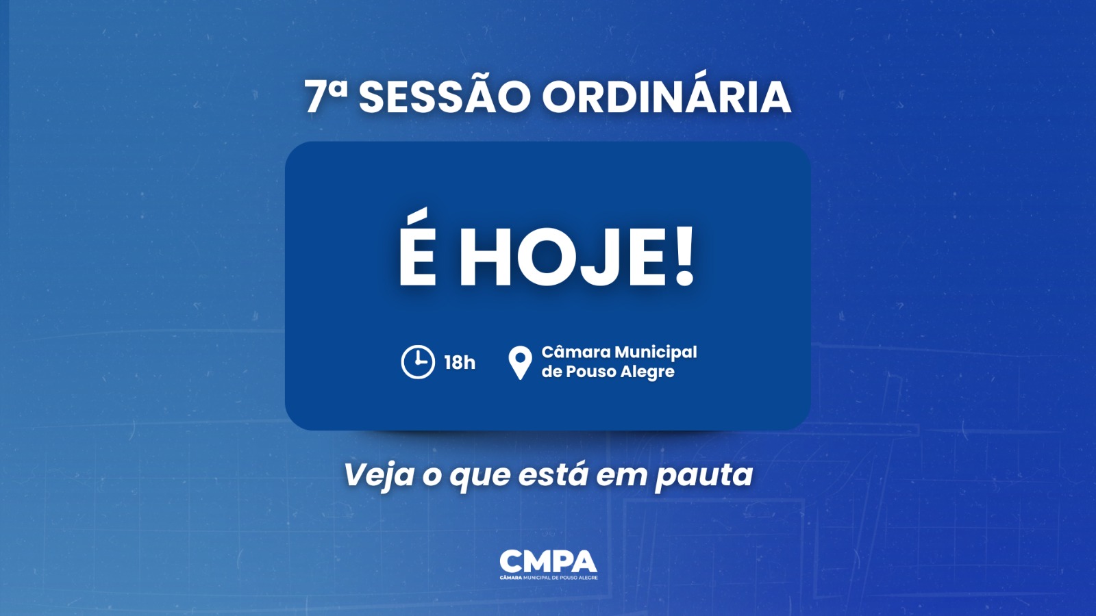 7ª sessão ordinária da Câmara de Pouso Alegre tem pauta divulgada
