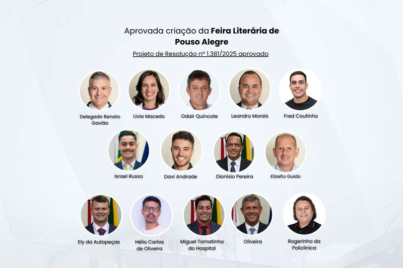 Aprovada criação da Feira Literária de Pouso Alegre