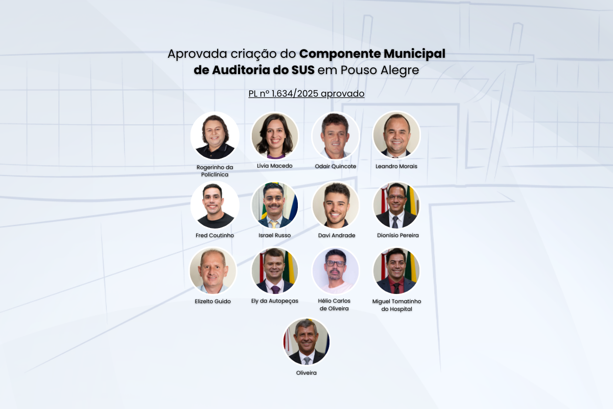 Aprovada criação do Componente Municipal de Auditoria do SUS em Pouso Alegre