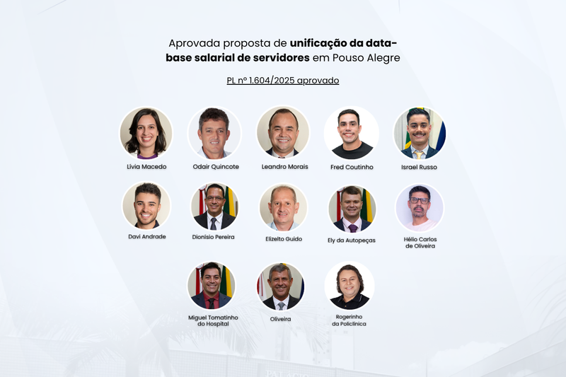 Aprovada proposta de unificação da data-base salarial de servidores em Pouso Alegre