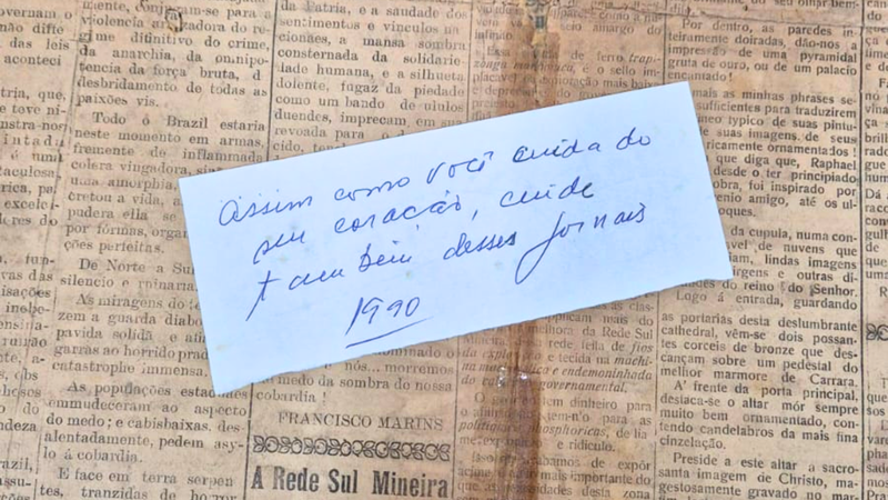 Bilhetes de amor: pesquisador encontra mensagem do fundador do Museu Tuany Toledo 