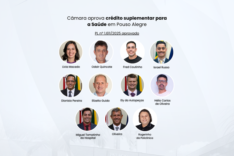 Câmara aprova crédito suplementar para a Saúde em Pouso Alegre