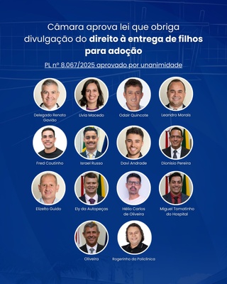 Câmara aprova lei que obriga divulgação do direito à entrega de filhos para adoção
