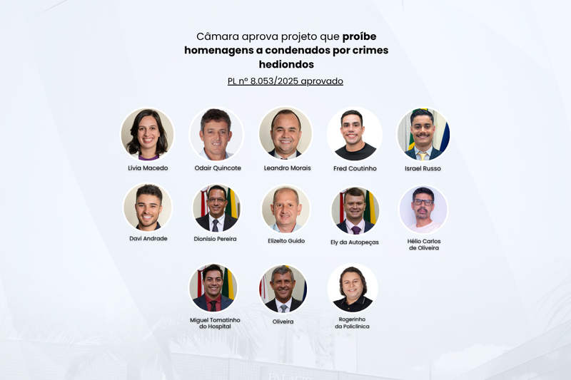 Câmara aprova projeto que proíbe homenagens condenados por crimes hediondos