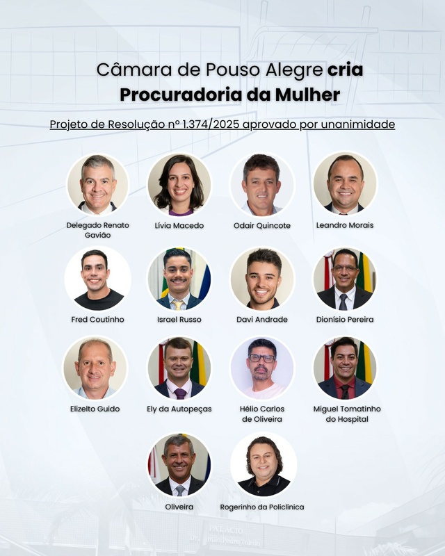 Câmara de Pouso Alegre cria Procuradoria da Mulher 