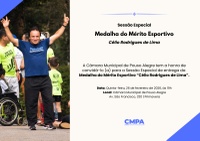 Câmara realiza entrega da  Medalha do Mérito Esportivo no dia 26/02