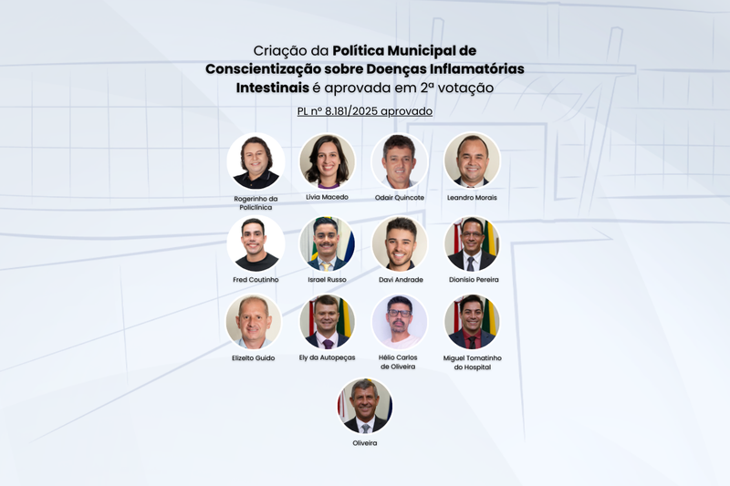 Criação da Política Municipal de Conscientização sobre Doenças Inflamatórias Intestinais é aprovada em 2ª votação