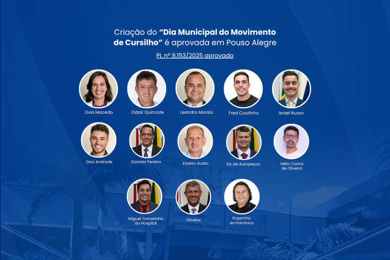 Criação do “Dia Municipal do Movimento de Cursilho” é aprovada em Pouso Alegre