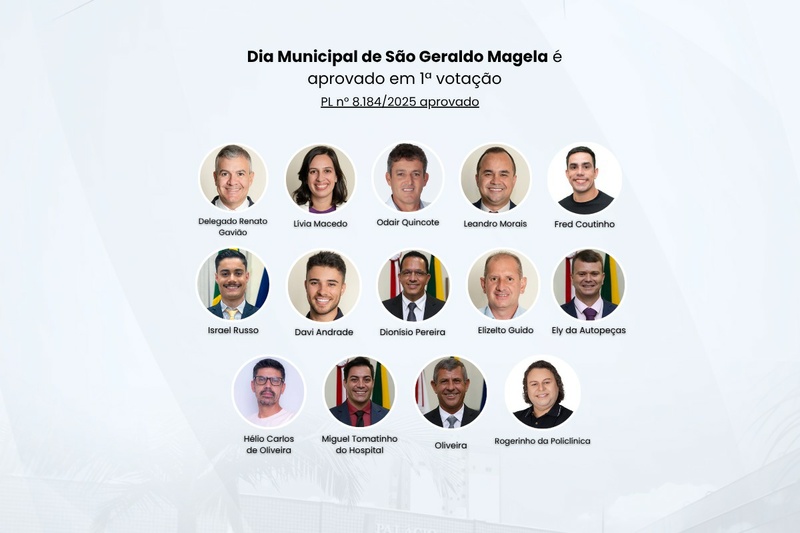 Dia Municipal de São Geraldo Magela é aprovado em 1ª votação