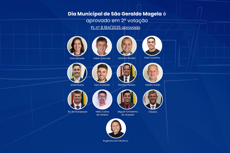 Dia Municipal de São Geraldo Magela é aprovado em 2ª votação