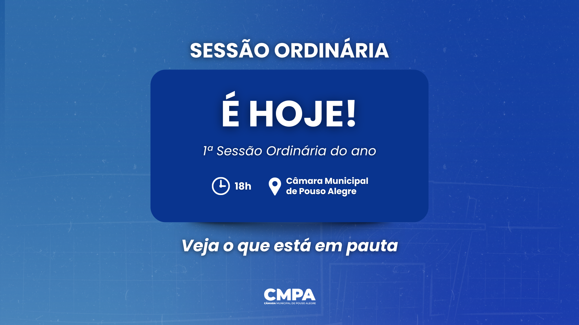 Divulgada a pauta da 1ª sessão ordinária de 2026