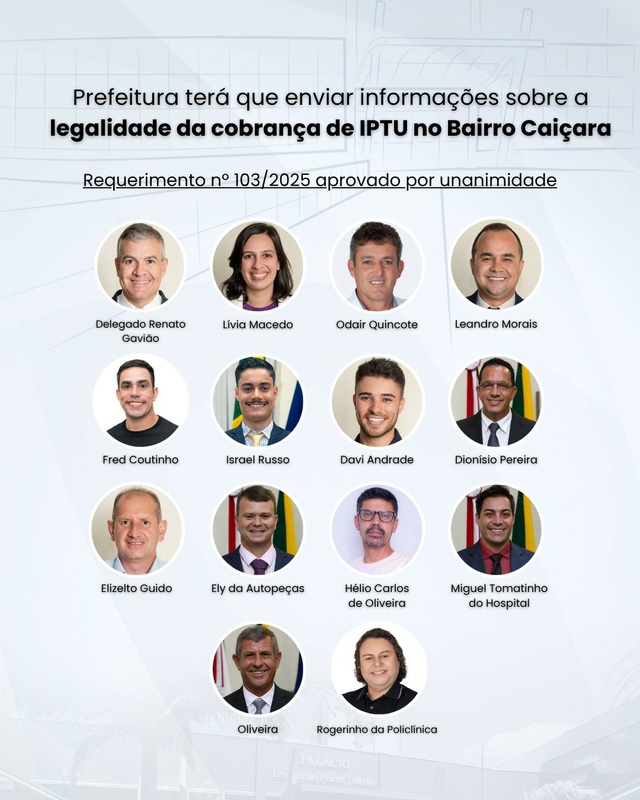 Prefeitura terá que enviar informações sobre a legalidade da cobrança de IPTU no Bairro Caiçara