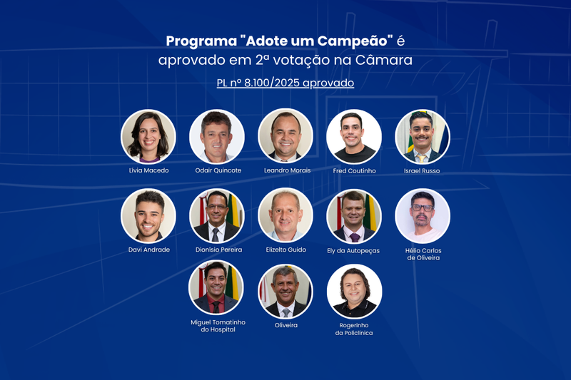 Programa "Adote um Campeão" é aprovado em 2ª votação na Câmara