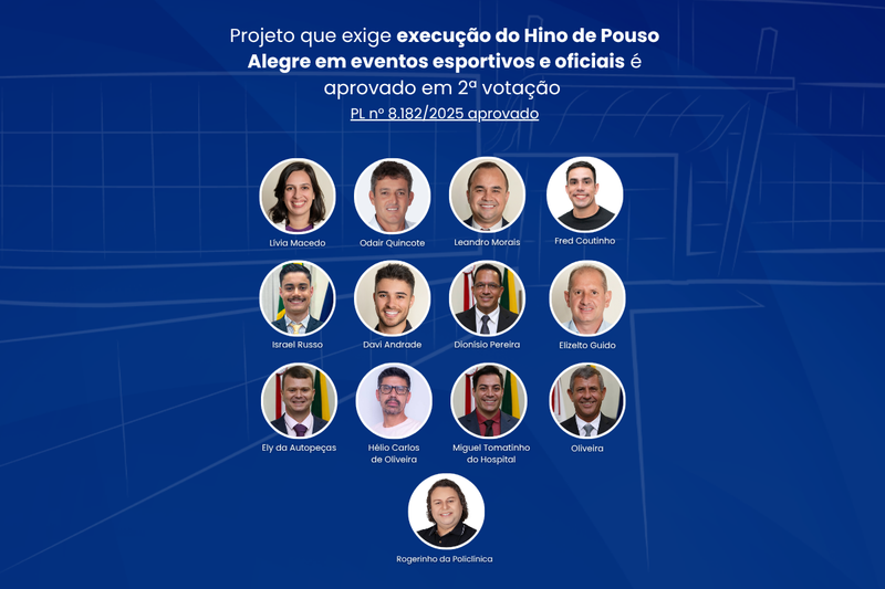 Projeto que exige execução do Hino de Pouso Alegre em eventos esportivos e oficiais é aprovado em 2ª votação