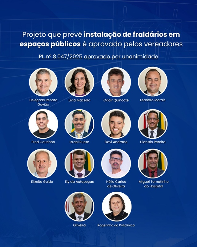 Projeto que prevê instalação de fraldários em espaços públicos é aprovado pelos vereadores 
