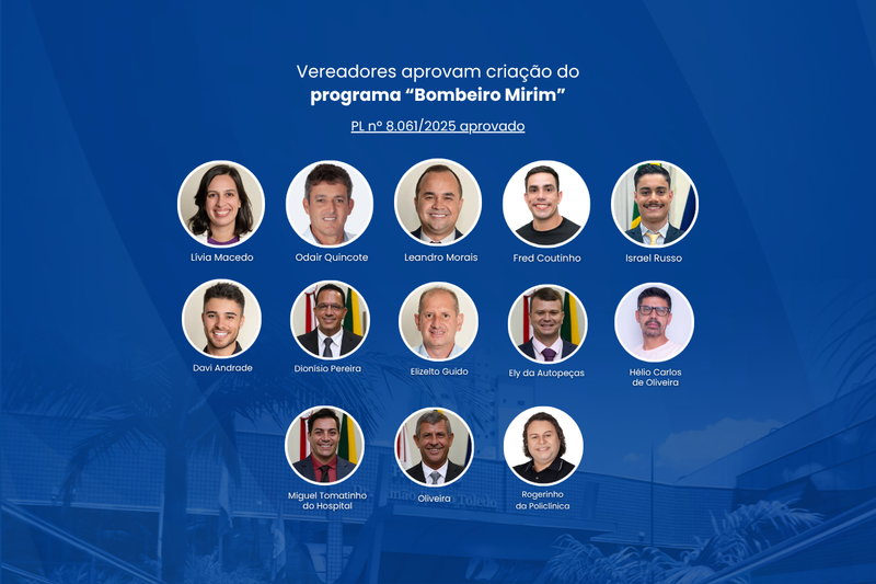 Vereadores aprovam criação do programa “Bombeiro Mirim